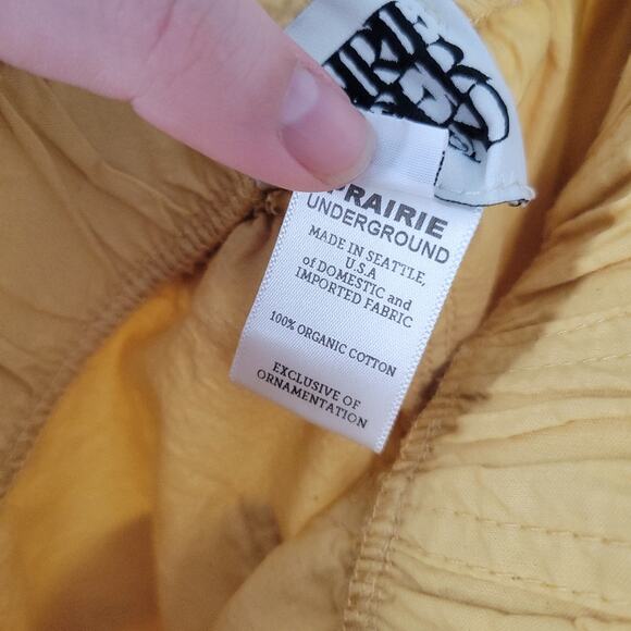 Prairie Underground Yellow High Rise Straight Leg Cotton Pants S - Picture 7 of 8